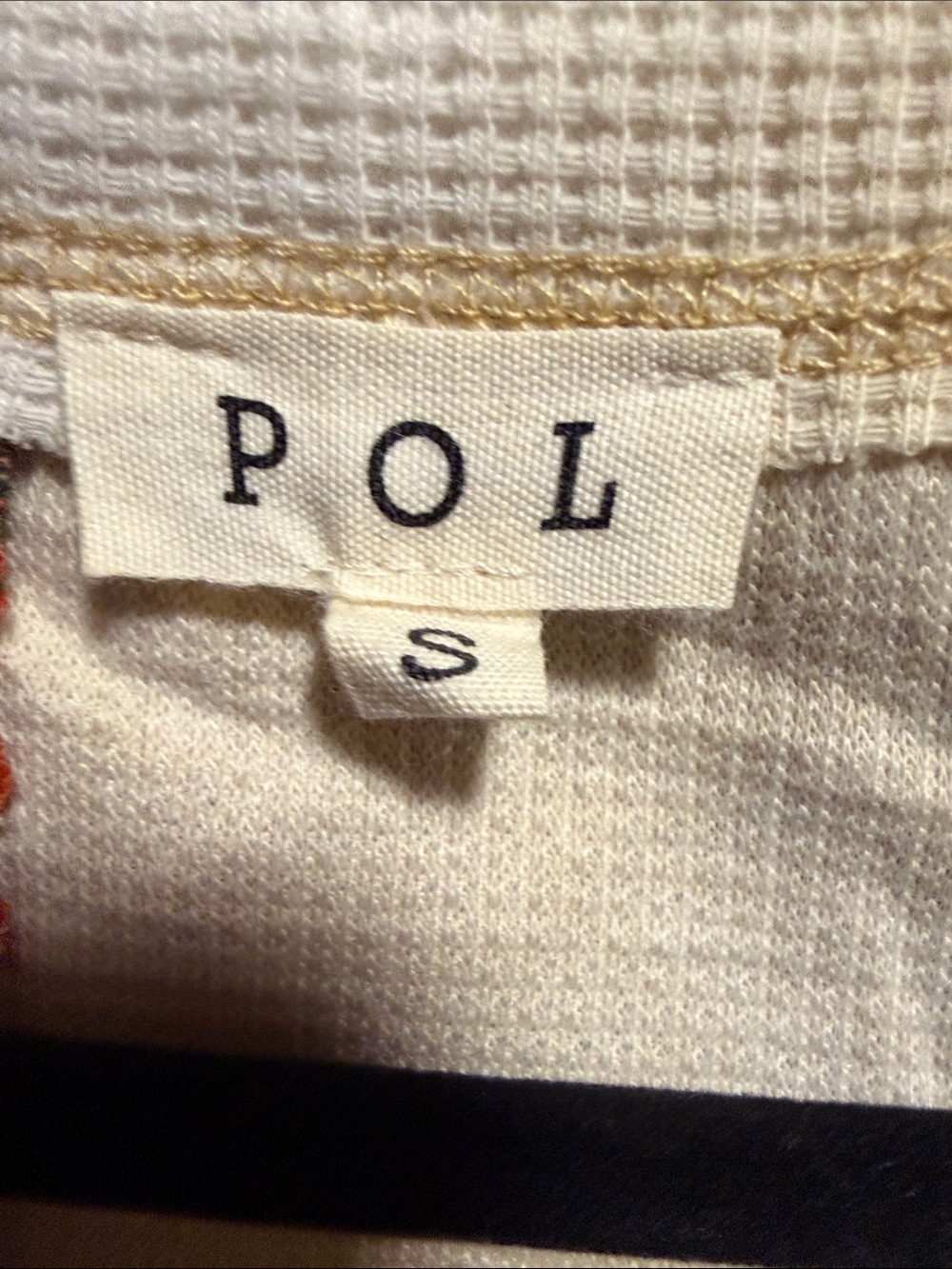 POL Cream and Rust Patchwork Waffle-Knit Pullover - Picture 3 of 14